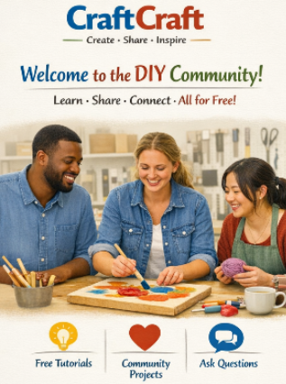 CraftCraft: Create, Share, Inspire. Welcome to the DIY Community! Learn, Share, Connect All for Free! Free Tutorials, Community Projects, Ask Questions.