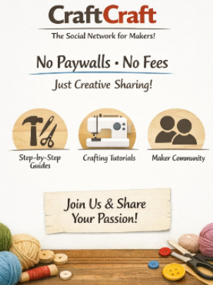 CraftCraft: The Social Network for Makers! No Paywalls, No Fees, Just Creative Sharing! Step-by-Step Guides, Crafting Tutorials, Maker Community. Join Us & Share Your Passion!